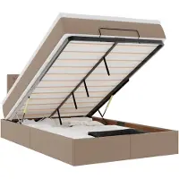 vidaXL Ottoman bed met matrassen en LED's 120x200cm kunstleer
