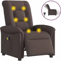 Syfax Massagestoel elektrisch verstelbaar stof donkerbruin