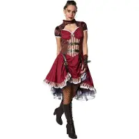 Dressforfun Steampunk edelvrouw S - verkleedkleding kostuum halloween verkleden feestkleding carnavalskleding carnaval feestkledij partykleding - 302295