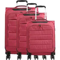 Travelite Skaii 4 wielen Kofferset 3-delig met uitbreidingsplooi rood