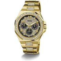 GUESS Analoog horloge 'EMPIRE' goud / zwart