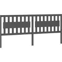 vidaXL Hoofdbord 205,5x4x100 cm massief grenenhout grijs