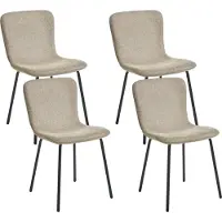 Beliani CALDWELL - Eetkamerstoel set van 4 - Beige - Polyester
