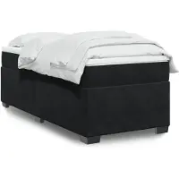 vidaXL Boxspring met matras fluweel zwart 90x190 cm