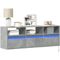 vidaXL Tv-wandmeubel met LED-verlichting 130x31x45 cm betongrijs