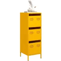 vidaXL Hoge kast 39x35x103,5 cm staal mosterdgeel