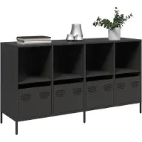vidaXL Dressoir 135x39x73,5 cm koudgewalst staal zwart