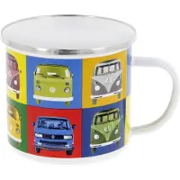 Brisa VW Collection - Volkswagen grote emaille koffie-thee-cappuccino-mok-Haferl mok voor Camping & Outdoor T1 Bulli Bus- motief (500 ml T1 Bulli Bus- motief/ kleurrijk)