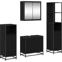 vidaXL Badkamermeubel Set 4 st Zwart Eiken 65 x 33 x 60 cm