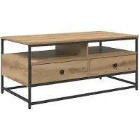 vidaXL Salontafel Artisanaal eiken 100 x 51 x 45 cm Bewerkt hout
