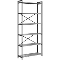 vidaXL Boekenplank 80 x 30 x 189,5 cm Bewerkt hout Grijs sonoma