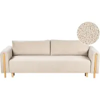 Beliani KVAM - Slaapbank 3-zits opbergruimte - Beige - Bouclé