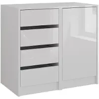 Vicco Dressoir Sherry Wit/wit hoogglans 80.2 x 76 cm 2 delen, Model 57719