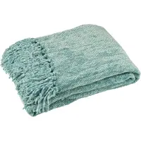 J-Line Blanket chenille polyester turquoise