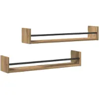 vidaXL Wandplank Muurmontage 2 pcs Artisan Eiken 80 x 16 x 14 cm
