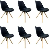 Lina Bella Eetkamerstoelen - Set van 6 - Woonkamerstoel - Zwart