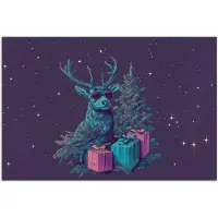 PosterMonkey Poster 90x60 cm - Rendier - Zonnebril - Neon - Kerstboom - Posters - Kamer decoratie - Wanddecoratie woonkamer - Muurdecoratie slaapkamer - Kerstversiering - Kerstdecoratie voor binnen - Kerstmis