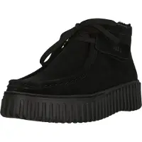 Clarks Clarksvoor vrouwen. 26182916 Torhill Moss Leren Enkellaarsjes zwart (35.5), Leer, Plat, 1 tot 3 cm, Veters, Casual
