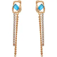 NAEMI Oorbellen neonblauw / goud