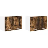 vidaXL Hangkast 2 st Gerookte Eik en Wit Bewerkt hout