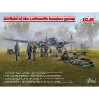 ICM Modelbouwpakket Vliegtuigen - DS4805 Vliegveld van de Luftwaffe-bommenwerpergroep - He 111H-3 Vliegtuig + Figuren + Equipment Plastic - 1:35 - Modelbouw