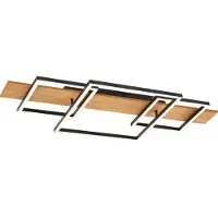 QAZQA Design plafondlamp zwart vierkant incl. LED 3-staps dimbaar - Nimue