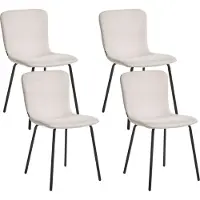Beliani CALDWELL - Eetkamerstoel set van 4 - Lichtbeige - Polyester