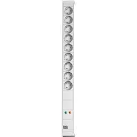 Bachmann 333.011, Basismodel, 1U, Verticale montage, Aluminium, Wit, 9 AC-stopcontacten