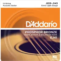 Daddario EJ41 Phosphor Bronze 12 String Extra Light 9-45