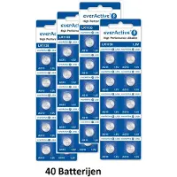 EverActive AG10 G10 LR1130 LR54 Alkaline Knoopcel Batterij 40 Stuks