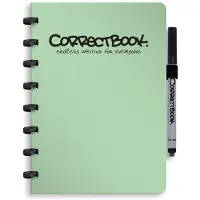 Correctbook A5 Uitwisbaar Notitieboek – Herbruikbaar schrift – Misty Mint – Gelinieerd – Inclusief pen & wisdoekje – Aanvulbaar met extra pagina’s