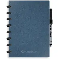 Correctbook A5 Uitwisbaar Notitieboek – Linnen hardcover – Herbruikbaar schrift – Steel Blue – Gelinieerd – Inclusief pen & wisdoekje – Aanvulbaar met extra pagina’s
