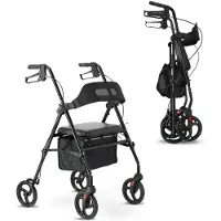 Mooiys Brian Rollator Lichtgewicht Opvouwbaar Met Zitfunctie En Rugleuning