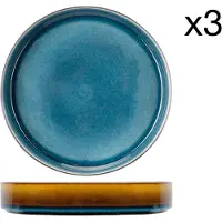 Cosy & Trendy Diep Bord Quintana Blue 23 cm (Set van 3)
