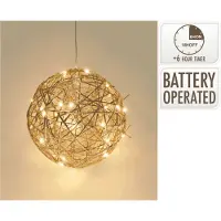 Nampook Bal met verlichting | goud/warm wit | 15cm