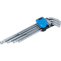 Bgs Winkelschlüssel-Satz extra lang Innensechskant/Innensechskant mit Kugelkopf 1,5 - 10 mm 9-tlg.