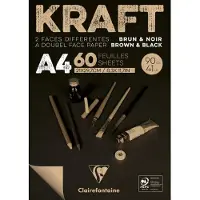 Clairefontaine Brown & Black Laid Kraft Pad Schetsboek A4 90 g