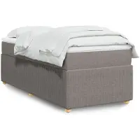vidaXL Boxspring met matras stof taupe 100x200 cm