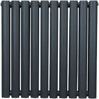 Monster Ovaal vormige radiator - 600mm x 600mm - Anthracietgrijs
