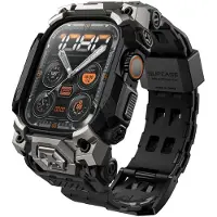 Supcase Unicorn Beetle Ore - Hoesje en Bandje Geschikt voor Apple Watch Ultra / Ultra 2 - Bumper Case met Ingebouwde Strap - Zwart