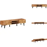 vidaXL Tv-meubel - Tv Meubels - Houten Tv-meubel - Tv-standaard Met Opberger - Tv-meubel 145x35x35 cm massief acaciahout