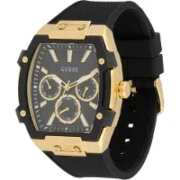 GUESS Analoog horloge 'Phoenix' goud / lichtgrijs / zwart