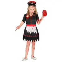 Widmann Zombie verpleegster zwart kostuum Evi kinderen