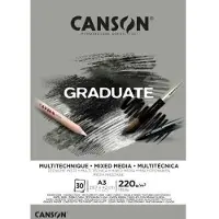 Canson Pad Graduate Mixed Media Schetsboek A3 220 g Grey