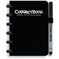 Correctbook A6 Uitwisbaar Notitieboek – Herbruikbaar schrift – Ink Black / Zwart – Gelinieerd – Inclusief pen & wisdoekje – Aanvulbaar met extra pagina’s