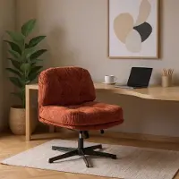 Alta ErgoCosy Luxe Bureaustoel – Ergonomische Corduroy Design Stoel – Verstelbare Hoogte & Kantelfunctie – 360° Draaibaar – Comfortabele Werkstoel met Dikke Zitting – Scandinavisch Design – Rood