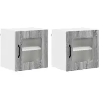vidaXL Vaatwasserpaneel Kalmar 2 pcs Grijs Sonoma Bewerkt hout