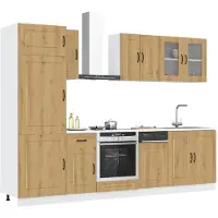 vidaXL 8-delige Keukenkastenset Kalmar bewerkt hout artisanaal eiken