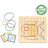 Woopie Creatieve Speelgoed - Geometrische Vorm - Rubber Band - Nagel bord - Educatief Creatief Speelgoed - Fijne Motoriek - 69 stuks