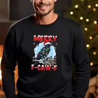B&C Uniseks Kerst sweater maat L -F-Caw-F- foute kersttrui- kleur zwart- Merry fuck off.